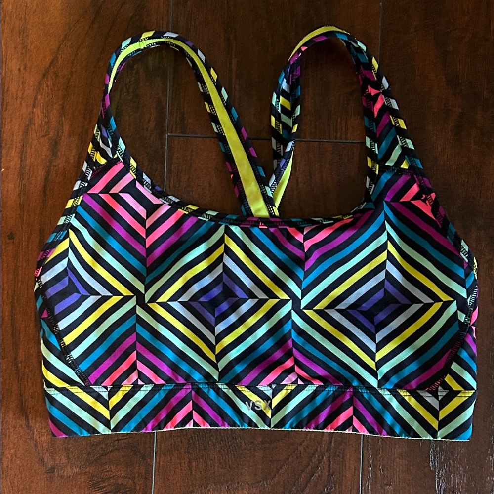 VSX Multicolor Striped Sports Bra, Excellent Condition!, Size M
